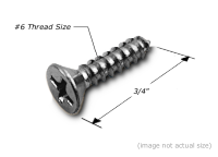 Screw: #6x3/4", Phillips/Flat Head, Wood Screw, SCREW012 preview image