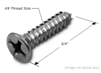 Screw: #8x3/4", Phillips/Flat Head, Wood Screw, SCREW014 preview image
